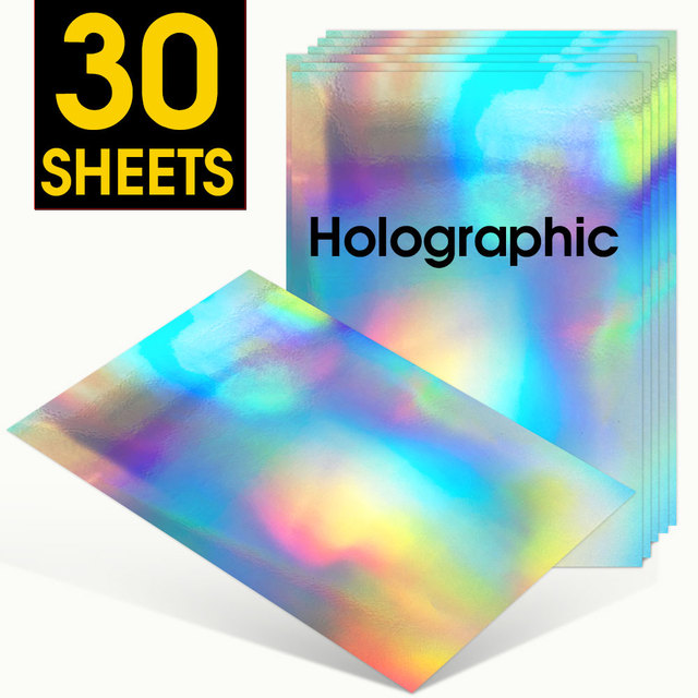 30 Sheets Holographic Rainbow Printable Vinyl Sticker Paper A4  Self-adhesive Diy Label Print Paper Waterproof For Inkjet Printer - Copy &  Multipurpose Paper - AliExpress